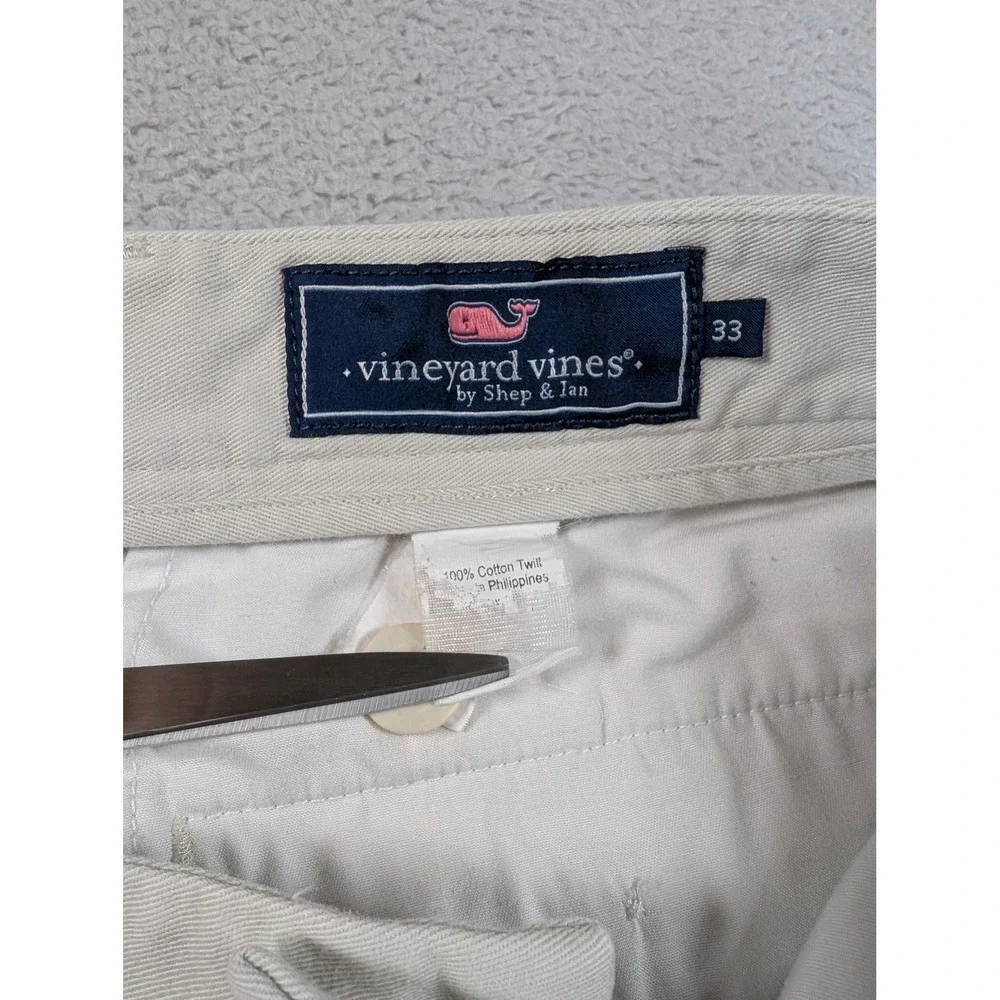 Vineyard Vines Breaker Shorts Mens 33 Beige Cotton Twill 9 Inch Inseam 1H1024 - Picture 2 of 9